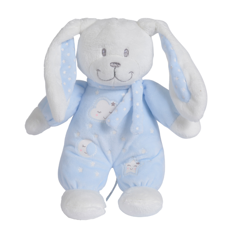  - new boone glow soft toy blue rabbit 30 cm 